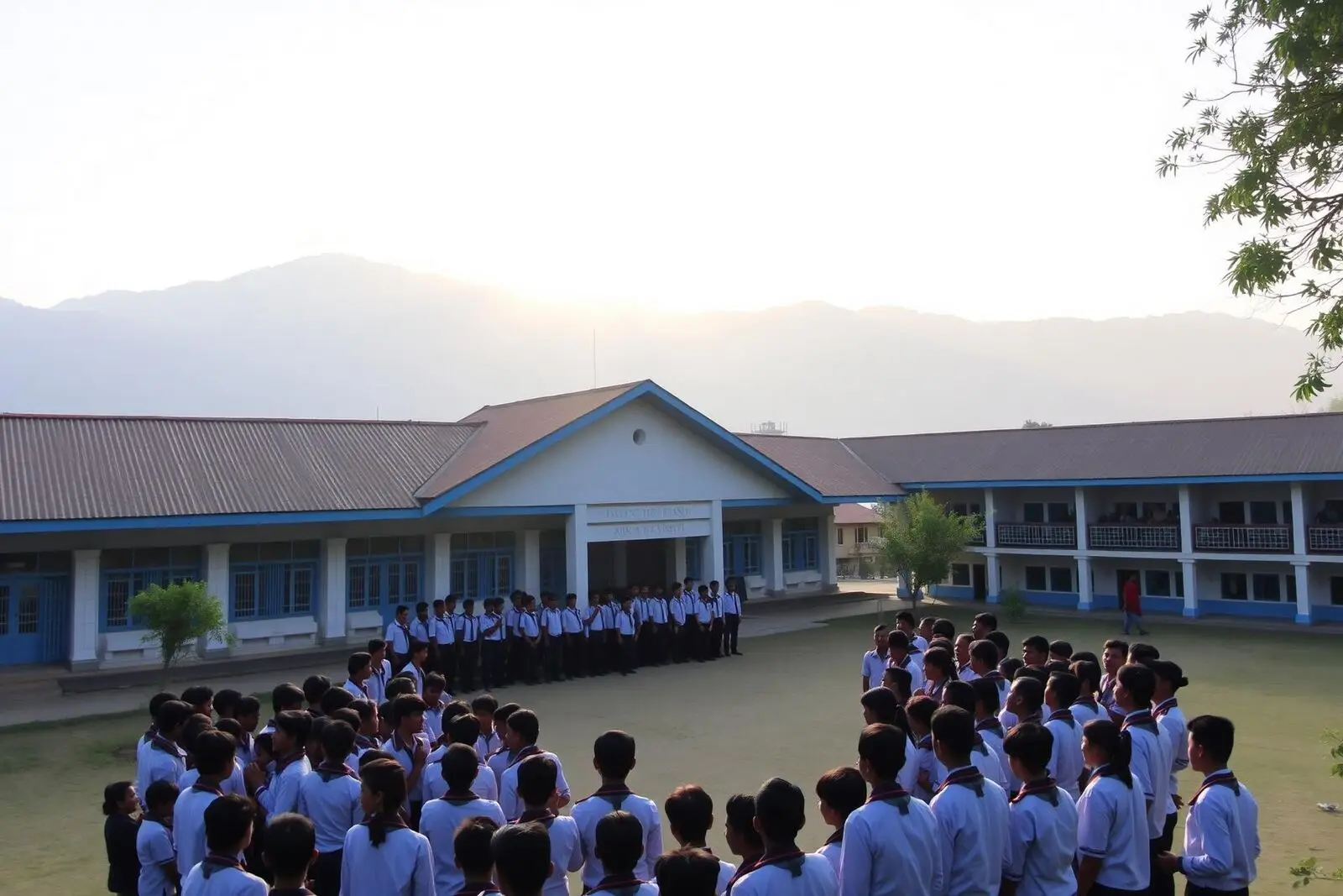 Shree Shitaladevi Community Secondary School morning assembly